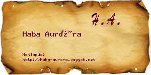 Haba Auróra névjegykártya